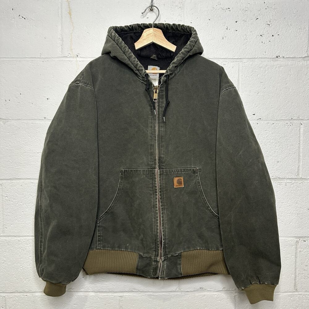 Vintage Carhartt Quilted Hooded Active Jacket “Moss Green” J130 MOS